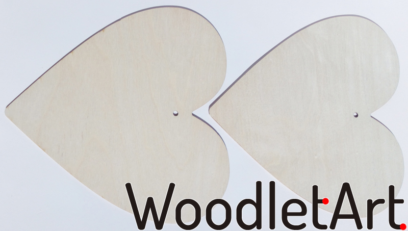 Serca drewniane duże 25cm